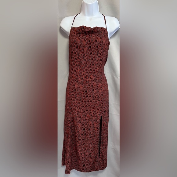 Leith MIDI Dress Rust Henna Size XS Women’s Zipper On The Side - Picture 1 of 13